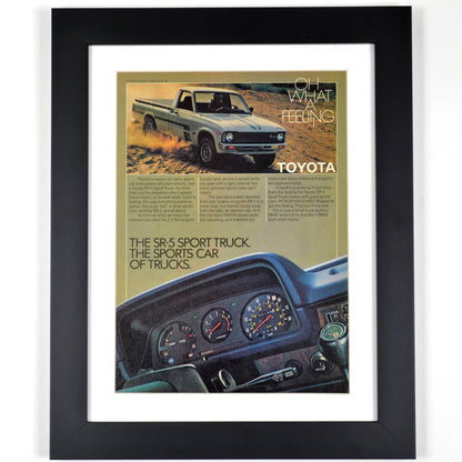 1979 Toyota SR5 sport pick up truck print ad, framed