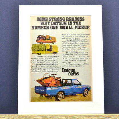 Vintage 1976 Datsun Lil Hustler Pickup Ad – Classic Truck Wall Art