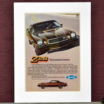 1977 Chevrolet Camaro classic car print ad