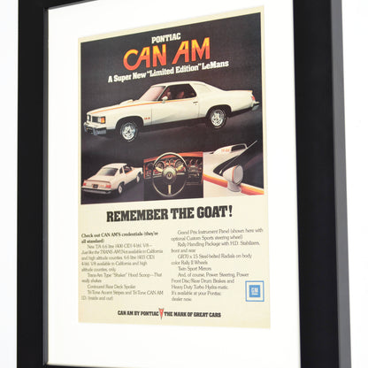 1977 Pontiac Can Am classic car wall art, side view, framed