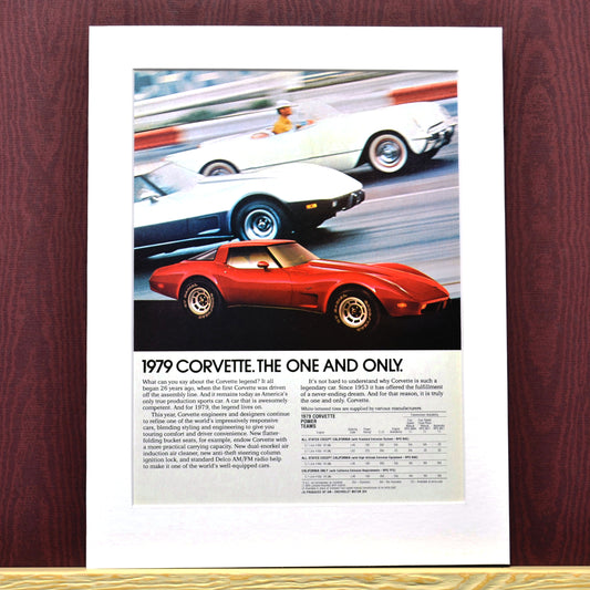 79 Chevrolet corvette print ad