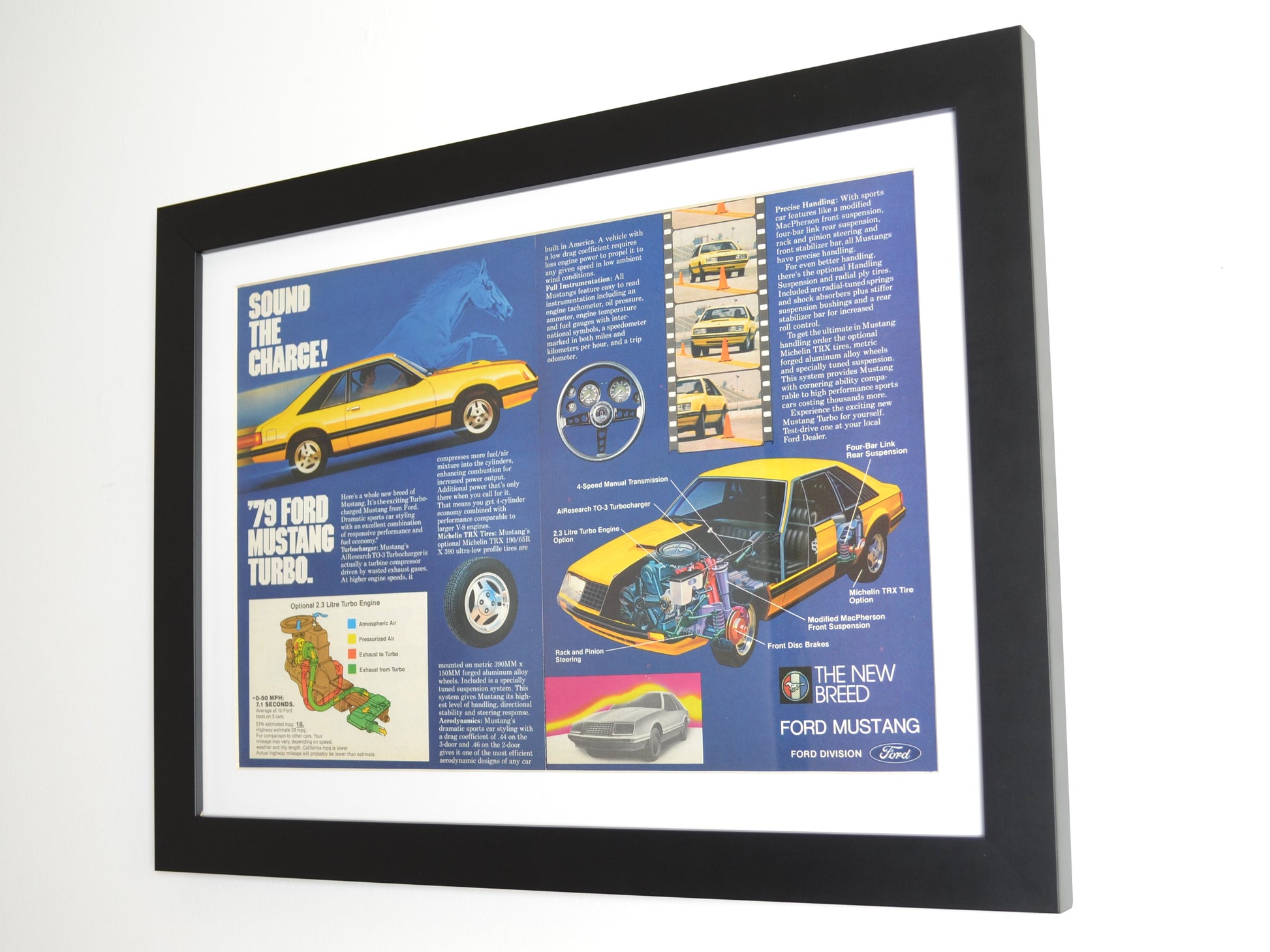 1979 Ford Mustang Turbo Ad – Framed Foxbody Mustang Art