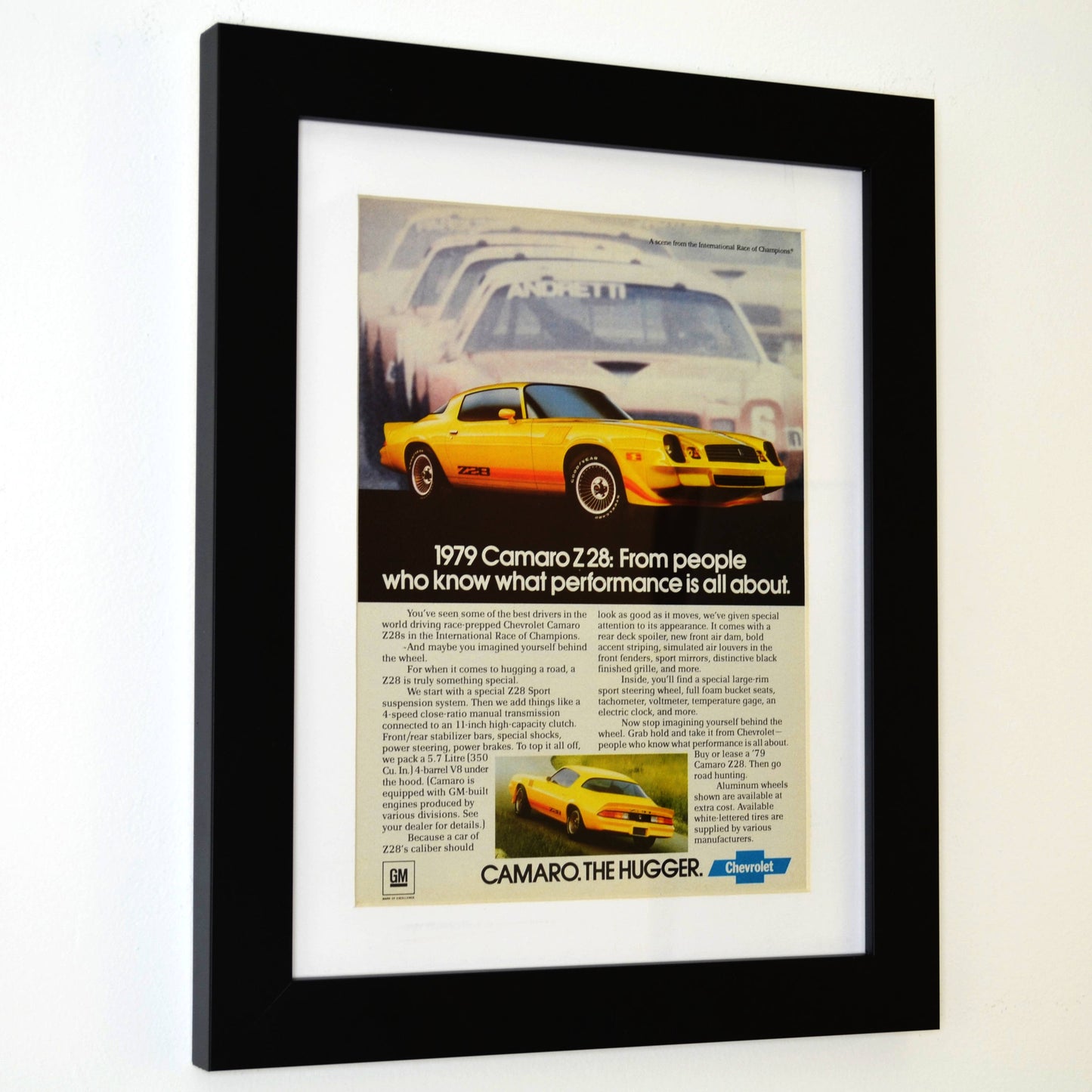 1979 Chevrolet Camaro z28 nostalgia print ad. | Framed classic car wall art