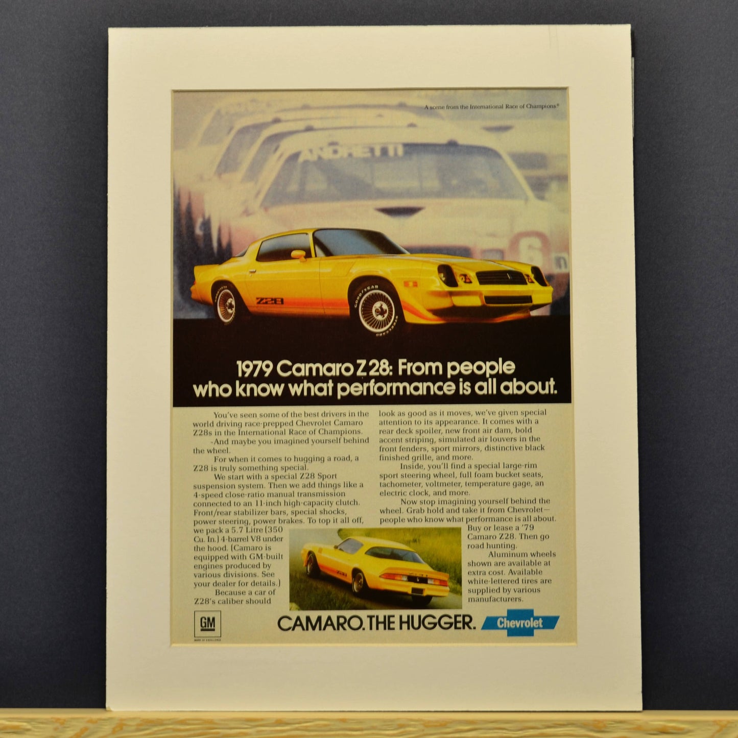 1979 Chevrolet Camaro z28 nostalgia print ad. | Framed classic car wall art