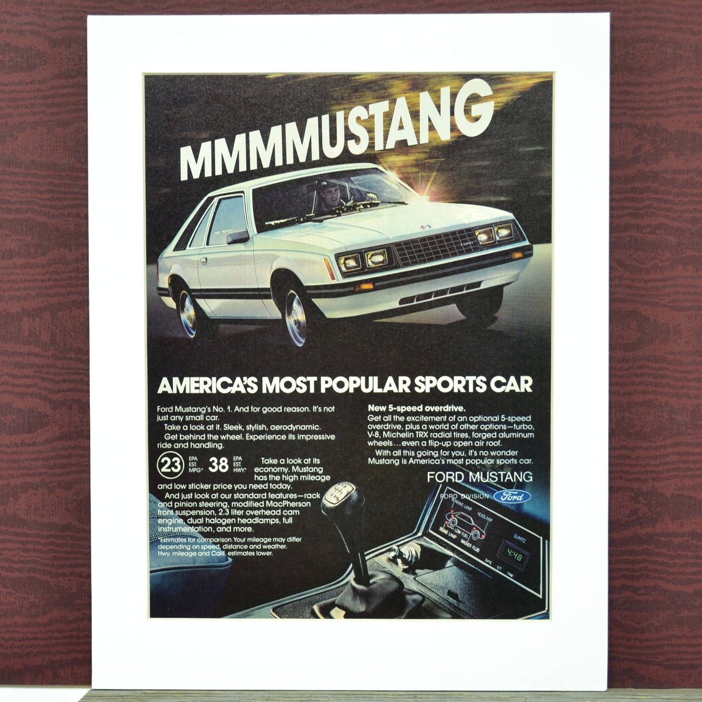 1980 Ford Mustang classic car print ad