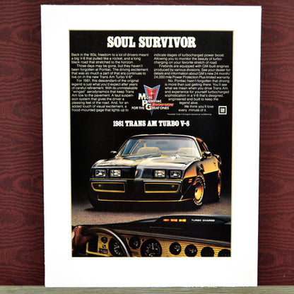 1981 Pontiac Firebird Trans Am classic car wall art