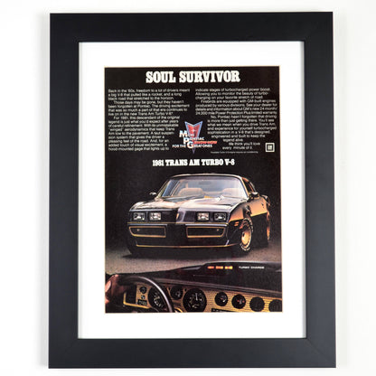 1981 Pontiac Firebird Trans Am classic car wall art, framed