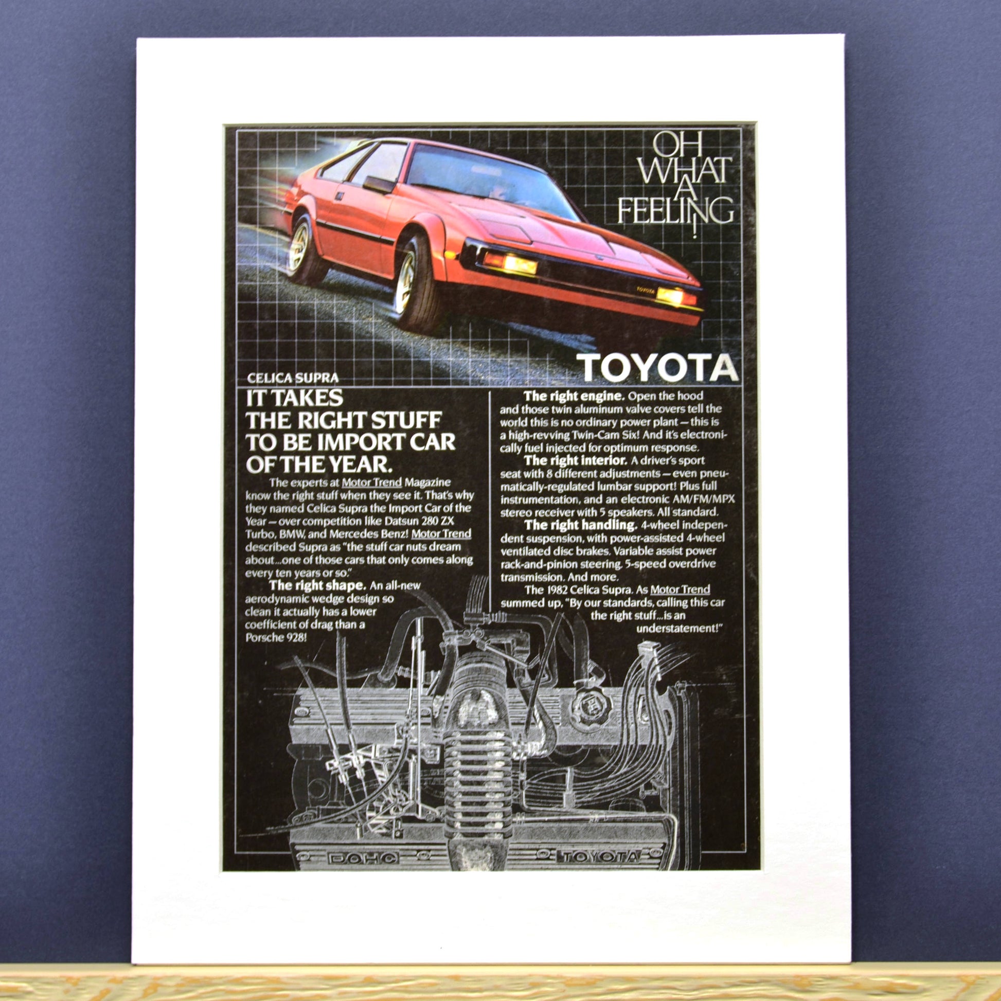 1982 Toyota Celica Supra classic car retro wall art,