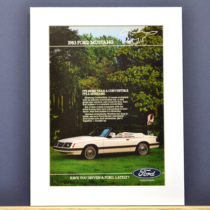 1983 Ford Mustang convertible Print Ad