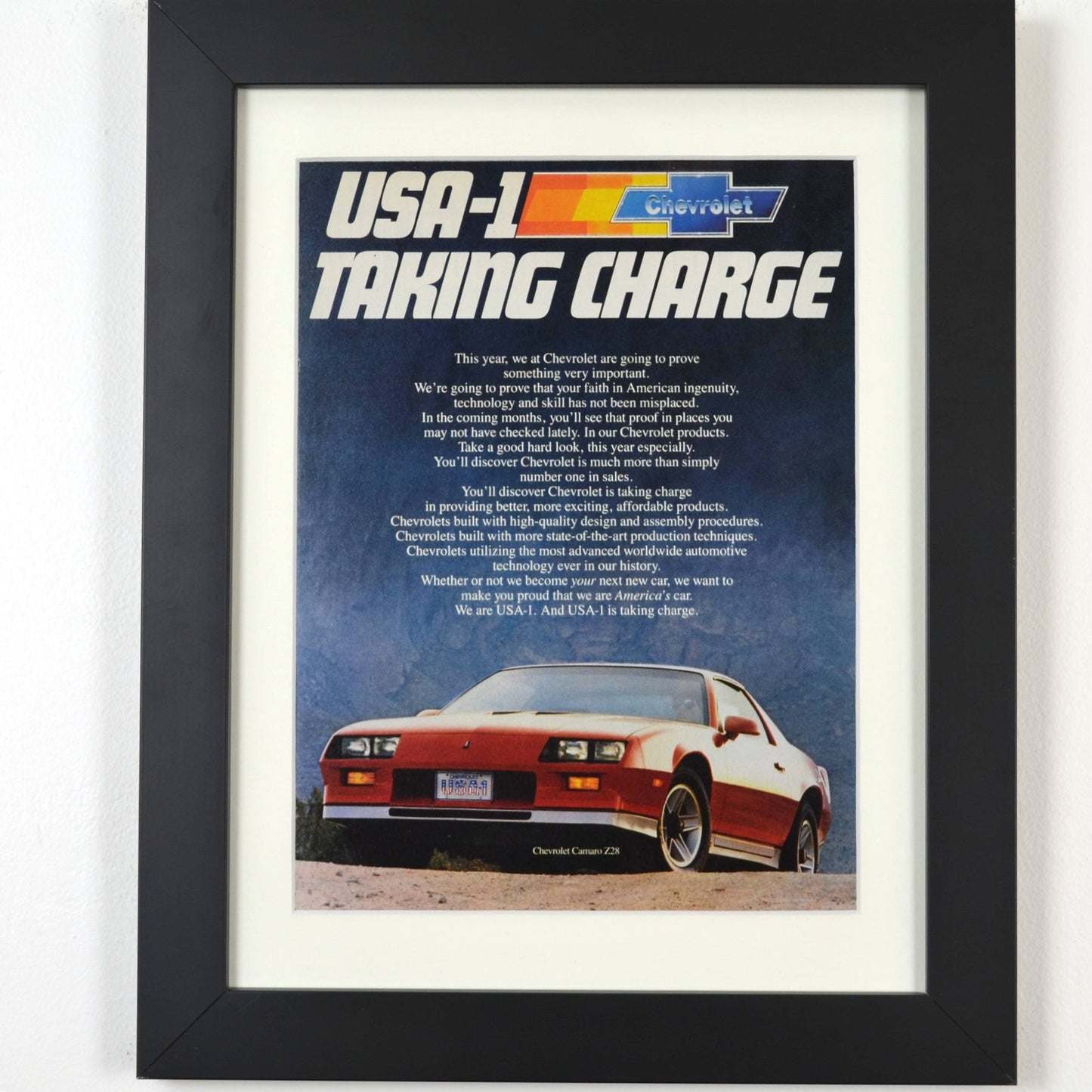 1983 Chevrolet Camaro Z28 Ad - Iconic Vintage Camaro Art framed