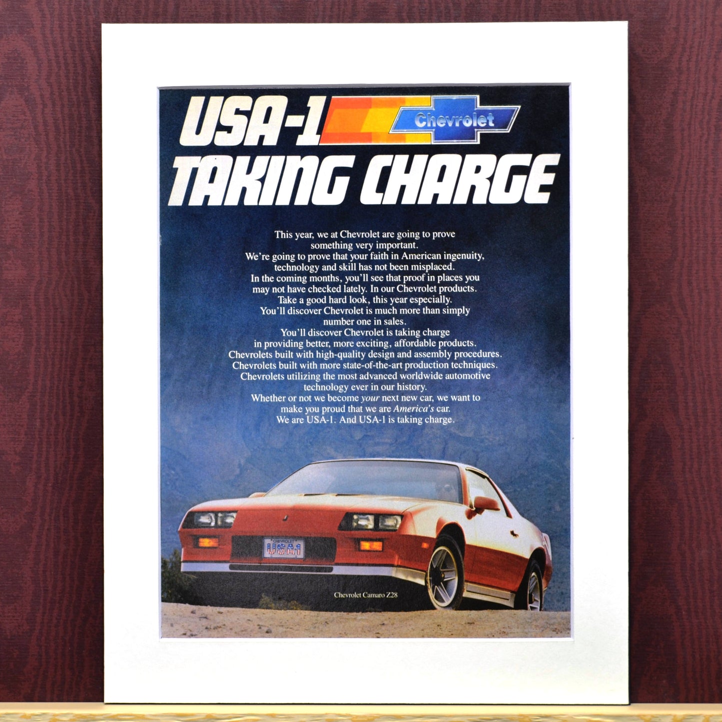 1983 Chevrolet Camaro Z28 Print Ad - Iconic Vintage Camaro Art