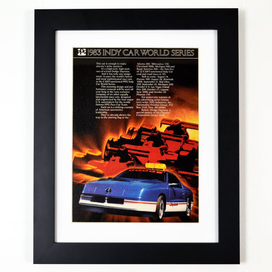 1983 Dodge Daytona Indy pace car classic car print ad, framed