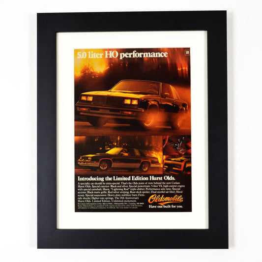 Own a Piece of History: Framed Vintage 1984 Hurst/Olds Print