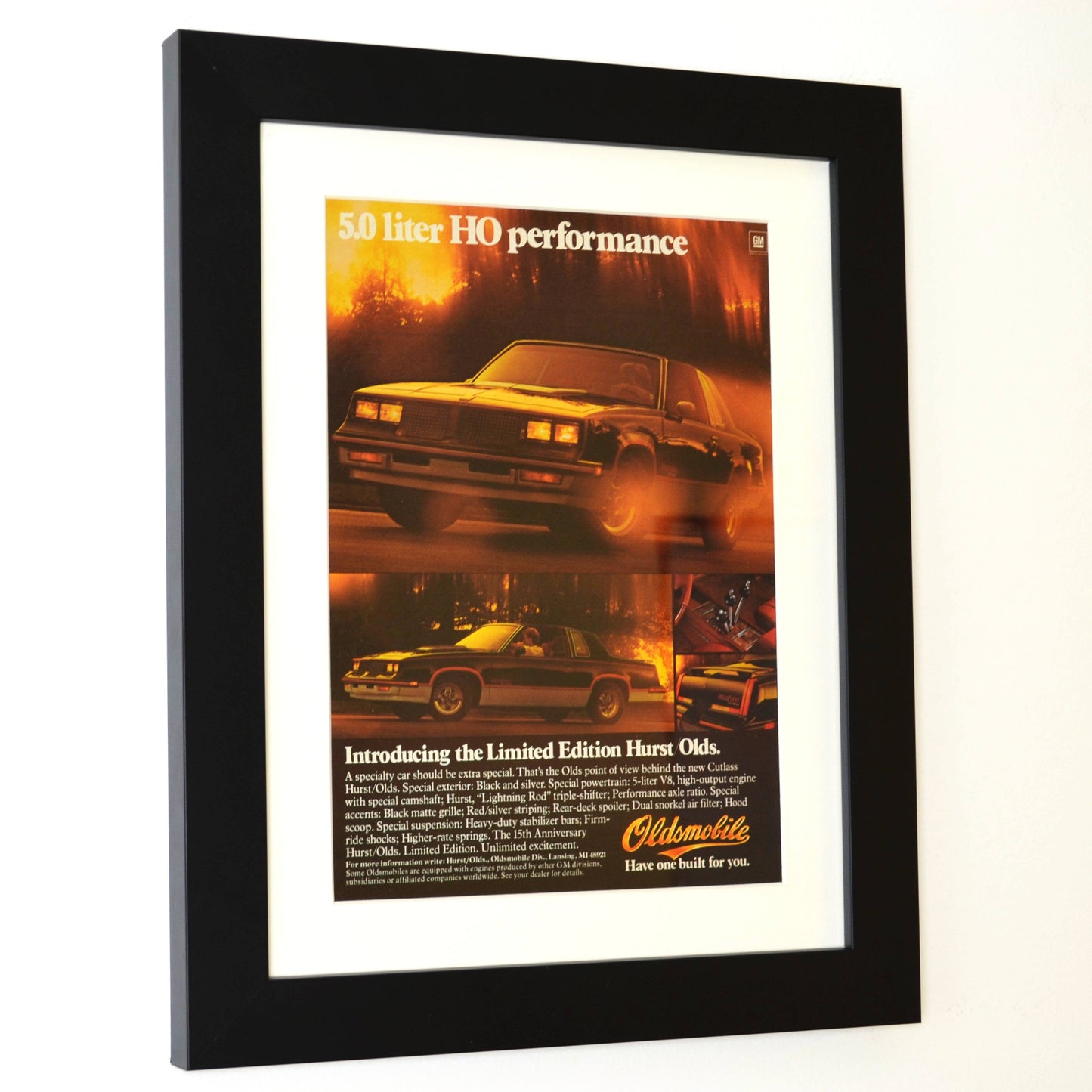 Own a Piece of History: Framed Vintage 1984 Hurst/Olds Print