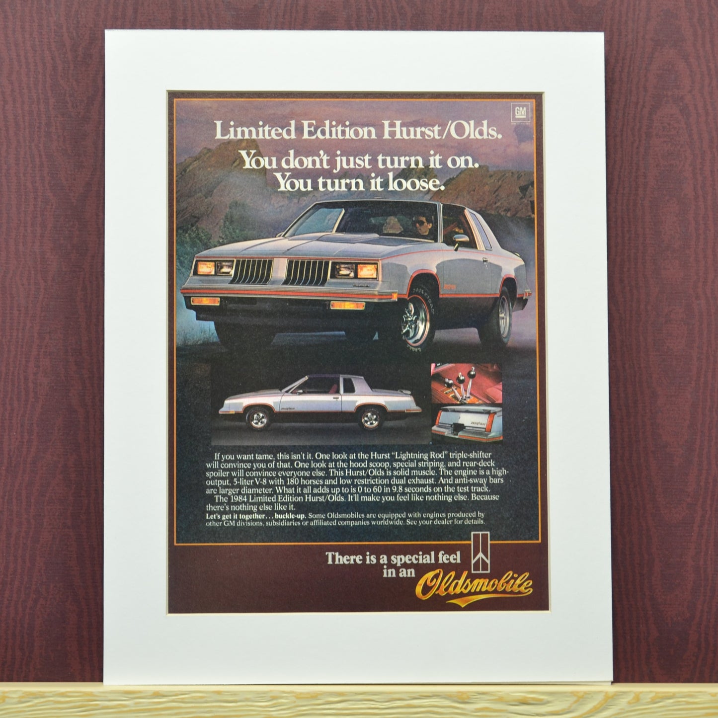 1984 Hurst/Olds Magazine Ad -Framed Classic Car Wall Art