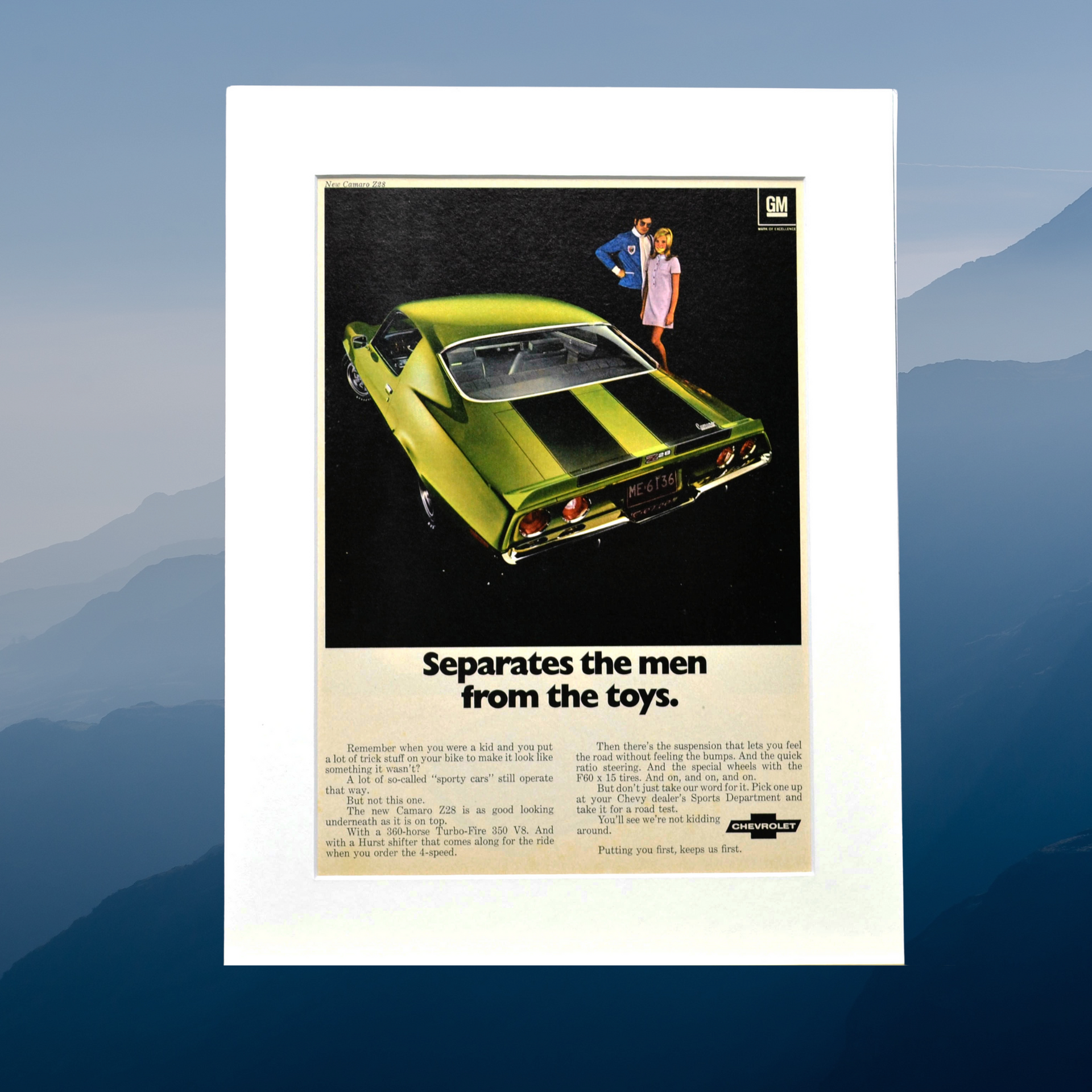 1970 Chevrolet Camaro Z-28 Ad | Vintage Muscle Car Wall Art & Gift