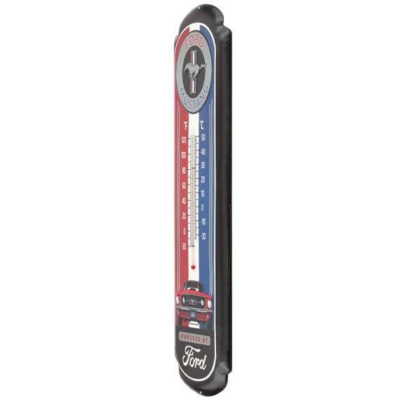 Ford Mustang Embossed Metal Wall Thermometer