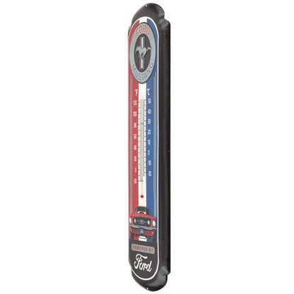 Ford Mustang Embossed Metal Wall Thermometer, side view