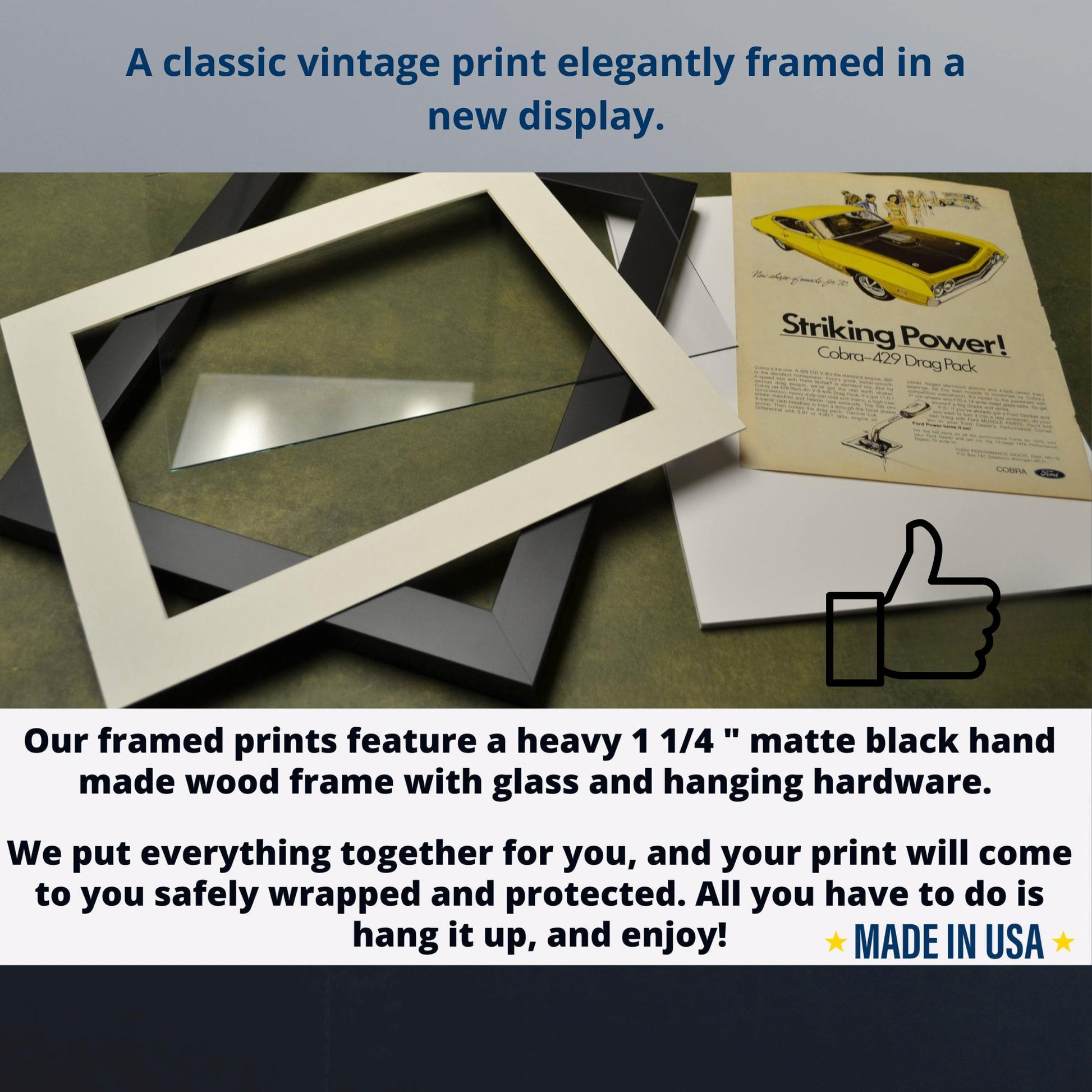 framed print description vintage art garage