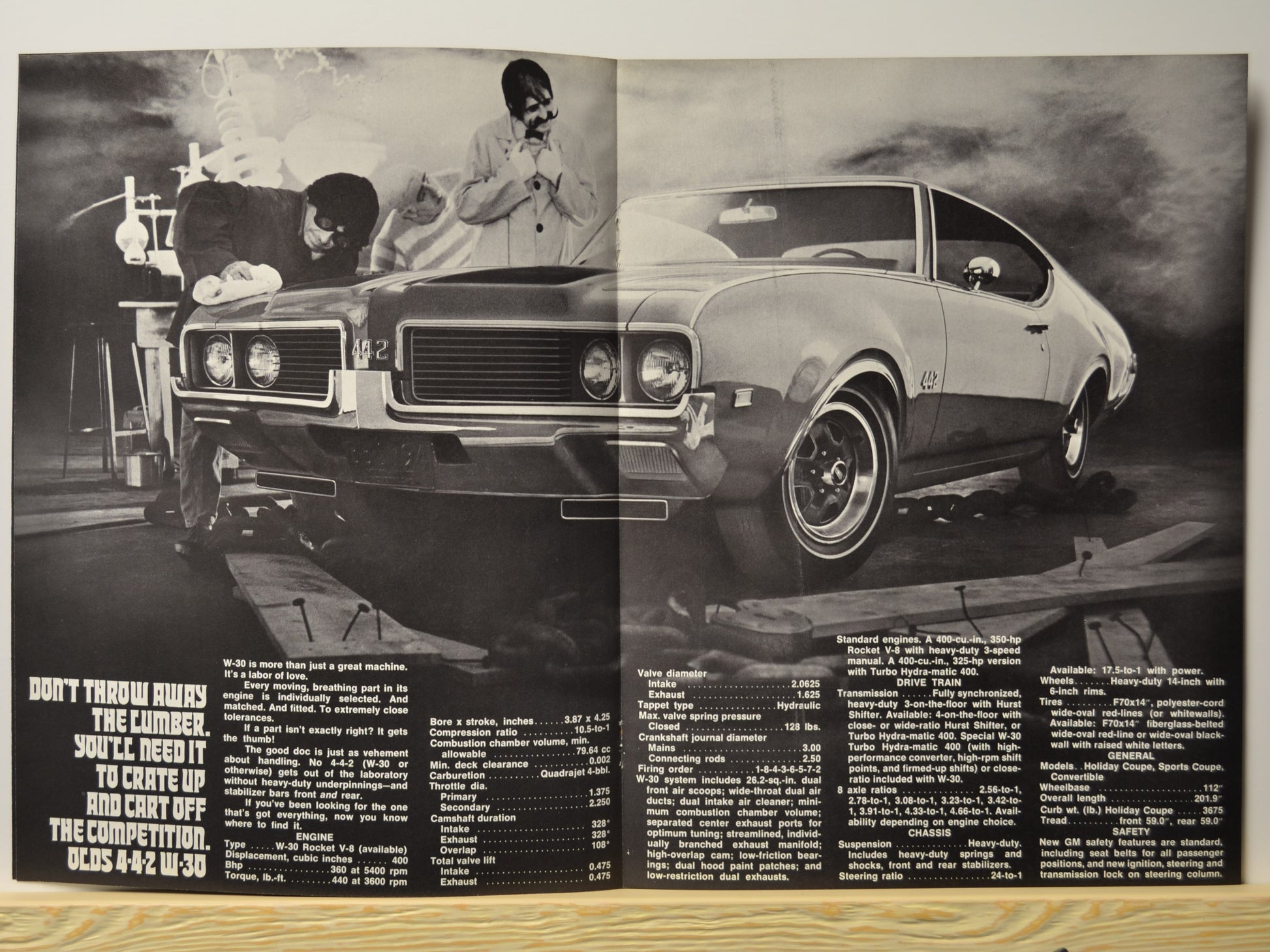 Centerfold with 1969 Olds 442 W-30 and full specs