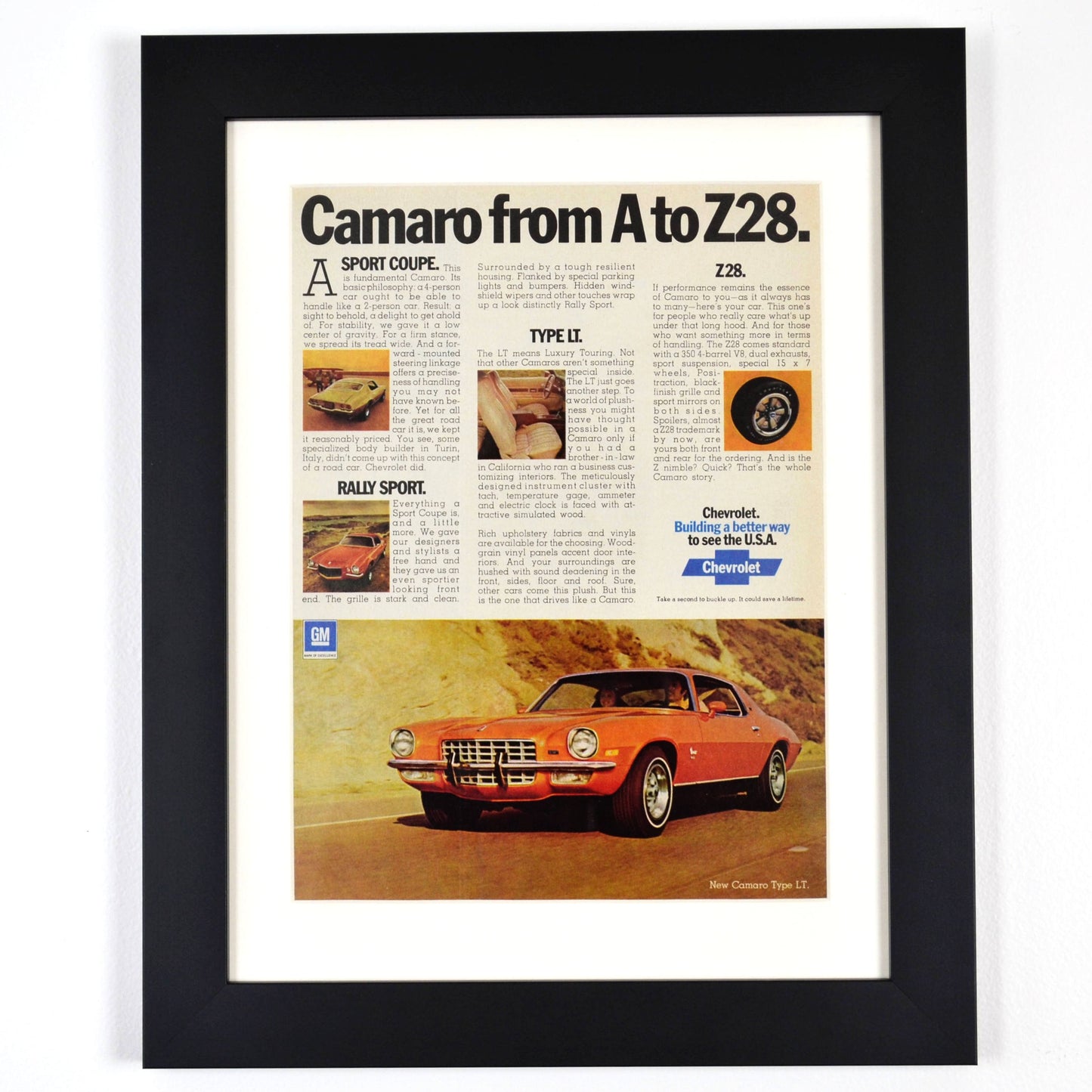 1973 Camaro Z28 Print framed