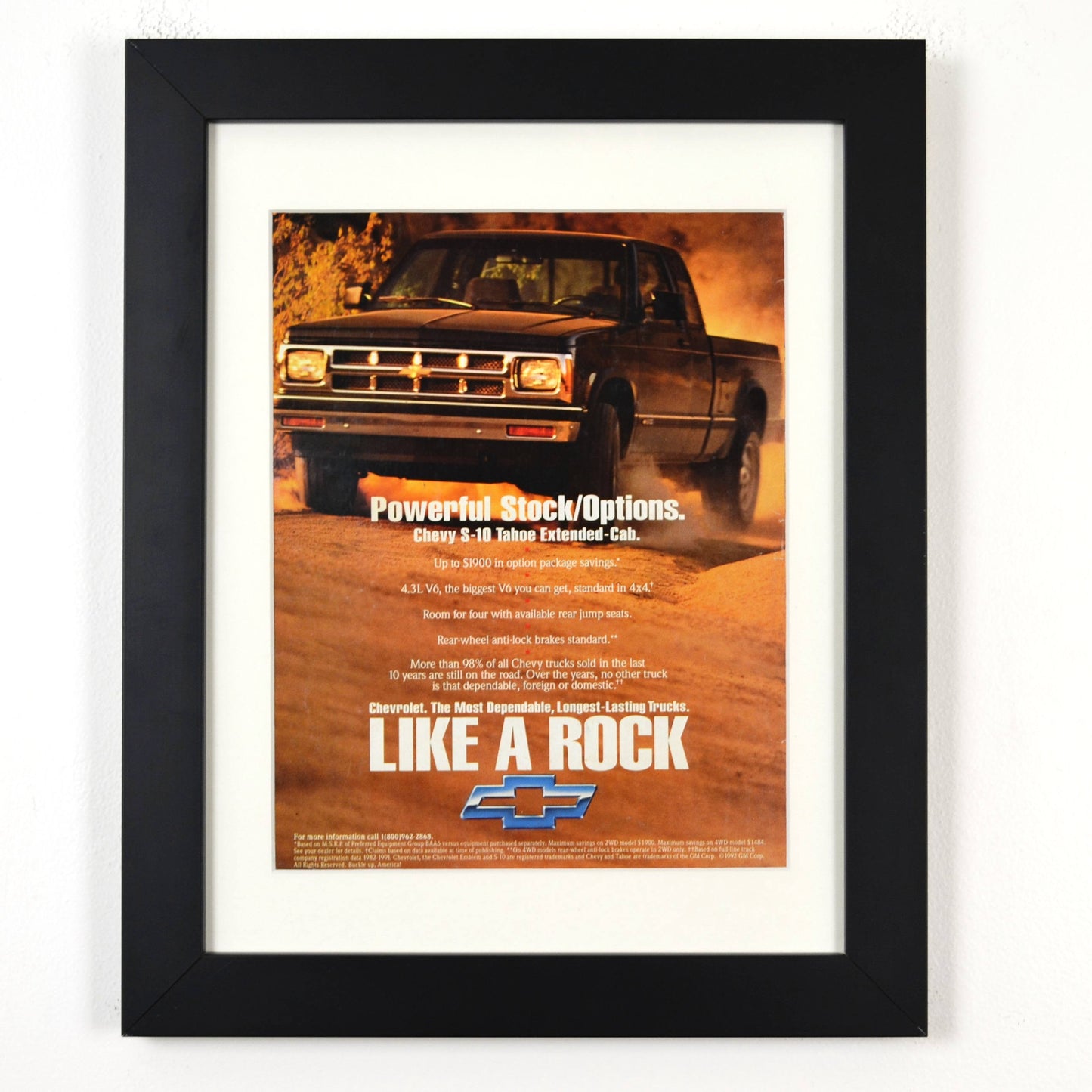 1981-1993 Chevrolet S-10 Ad - "Like a Rock" Vintage Chevy Pickup Truck Art