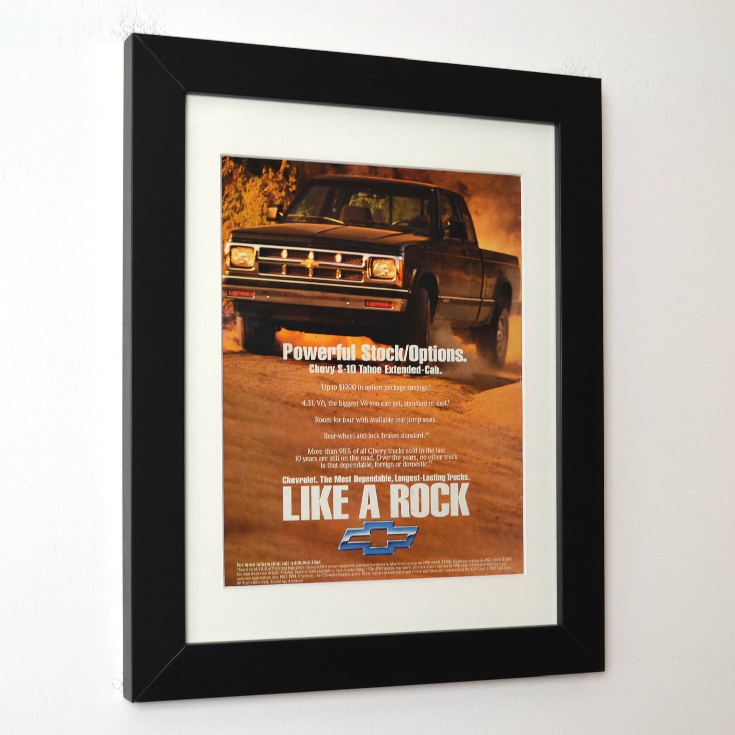 1981-1993 Chevrolet S-10 Ad - "Like a Rock" Vintage Chevy Pickup Truck Art