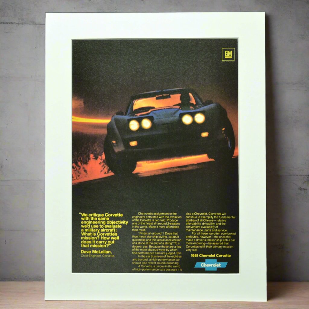 1981 Chevrolet Corvette Ad – Legendary C3 Night Silhouette