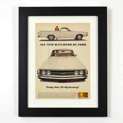 1968 Ford Ranchero Print Ad – Redesigned for Pickup Luxury - Vintage Art Garage