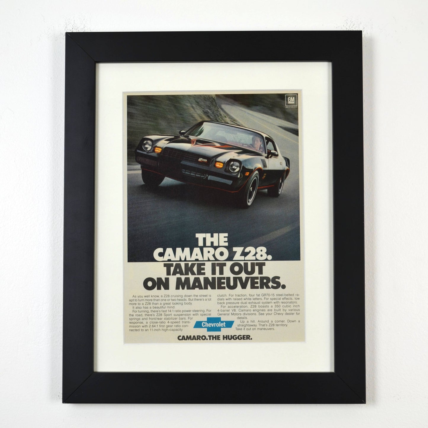 framed 1978 Chevrolet Camaro Z28 Ad