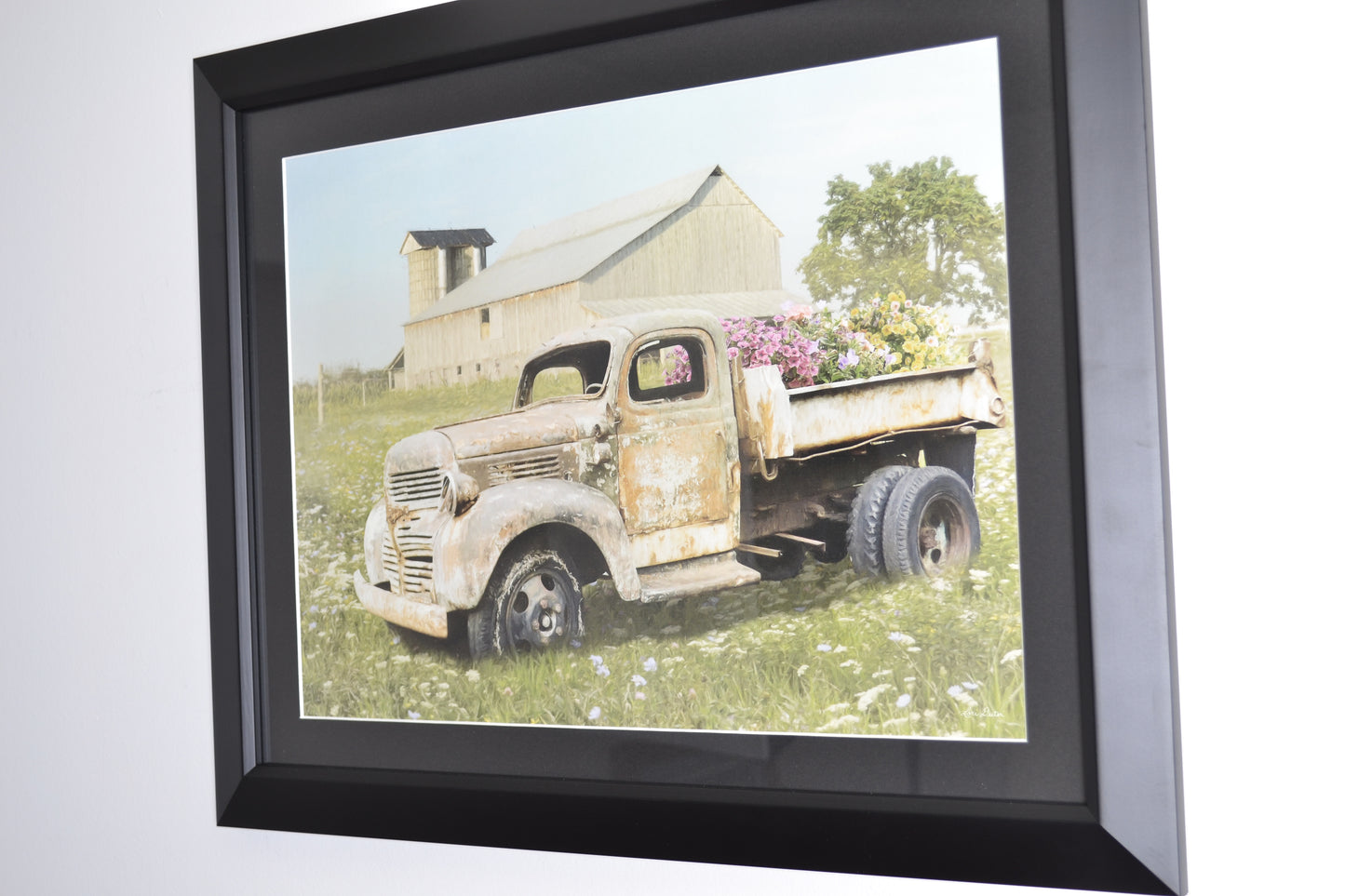 Wildflowers & Workhorses: Framed Print - Vintage Farm Truck, side view