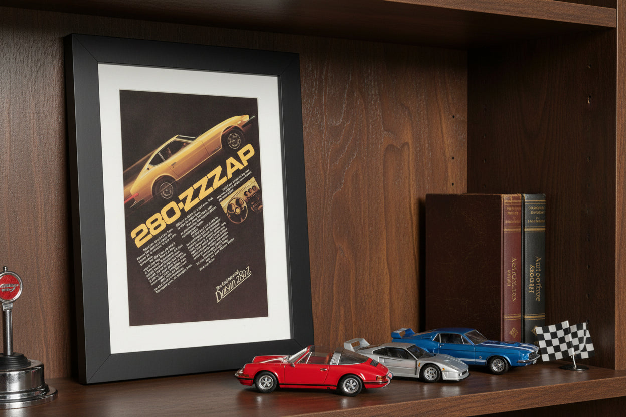 datsun-280z-zap-framed-vintage-ad-12x15-side-angle