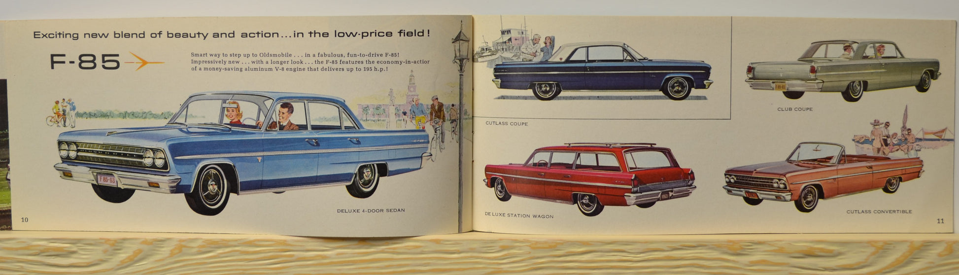 F-85 and Cutlass series models in vibrant artwork