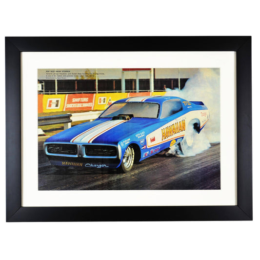 Vintage Hawaiian NHRA Funny Car print framed