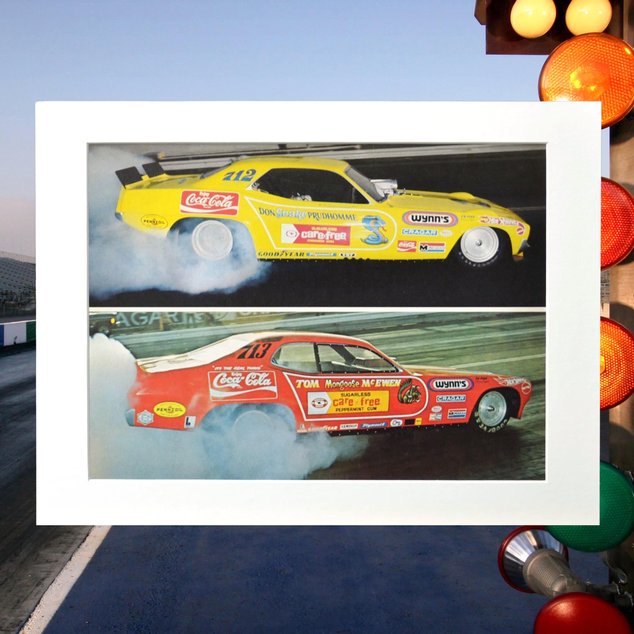 Vintage NHRA drag racing wall art print, Don 