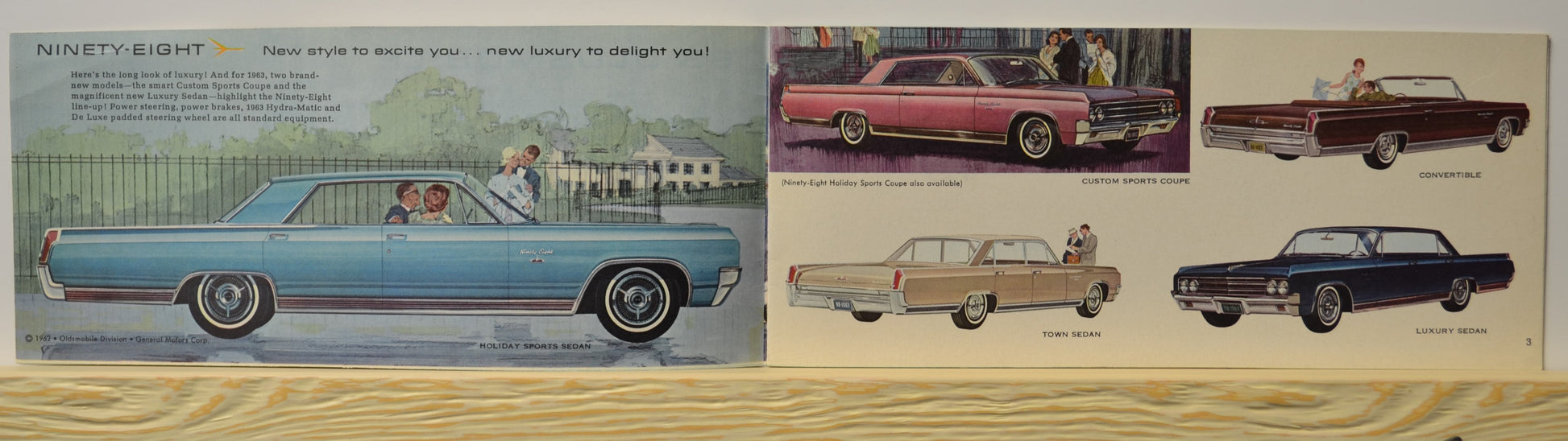 Ninety-Eight lineup with Holiday and Custom Sport models illustrated