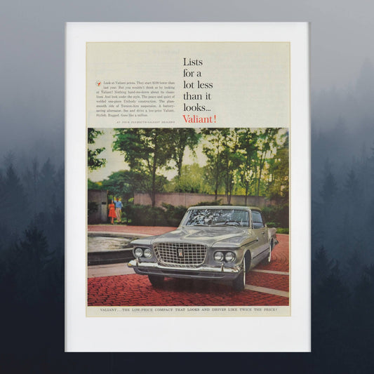 1960s Plymouth Valiant Print Ad - Vintage Car Collectible - Nostalgic Wall Art