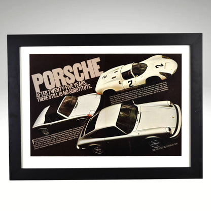 Framed Vintage Porsche Racing Print – Porsche 904, 914, and 911 Advertisement – Classic Porsche Motorsport Wall Art, 15x20