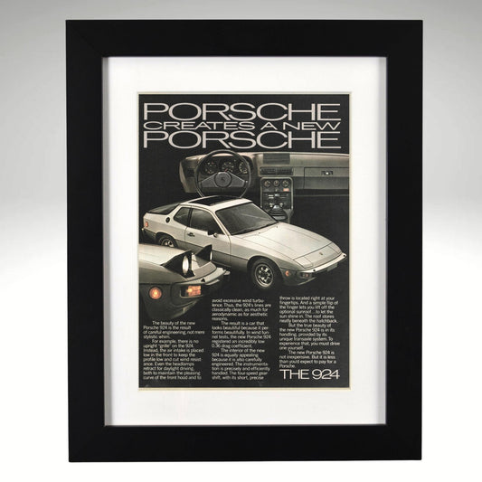 porsche-924-framed-10x13-vintage-print-ad-wall-art