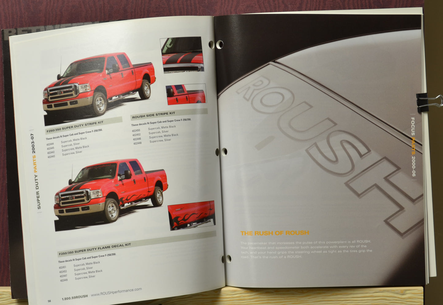 Ford Super duty page of the 2007 Roush Performance Parts Catalog 