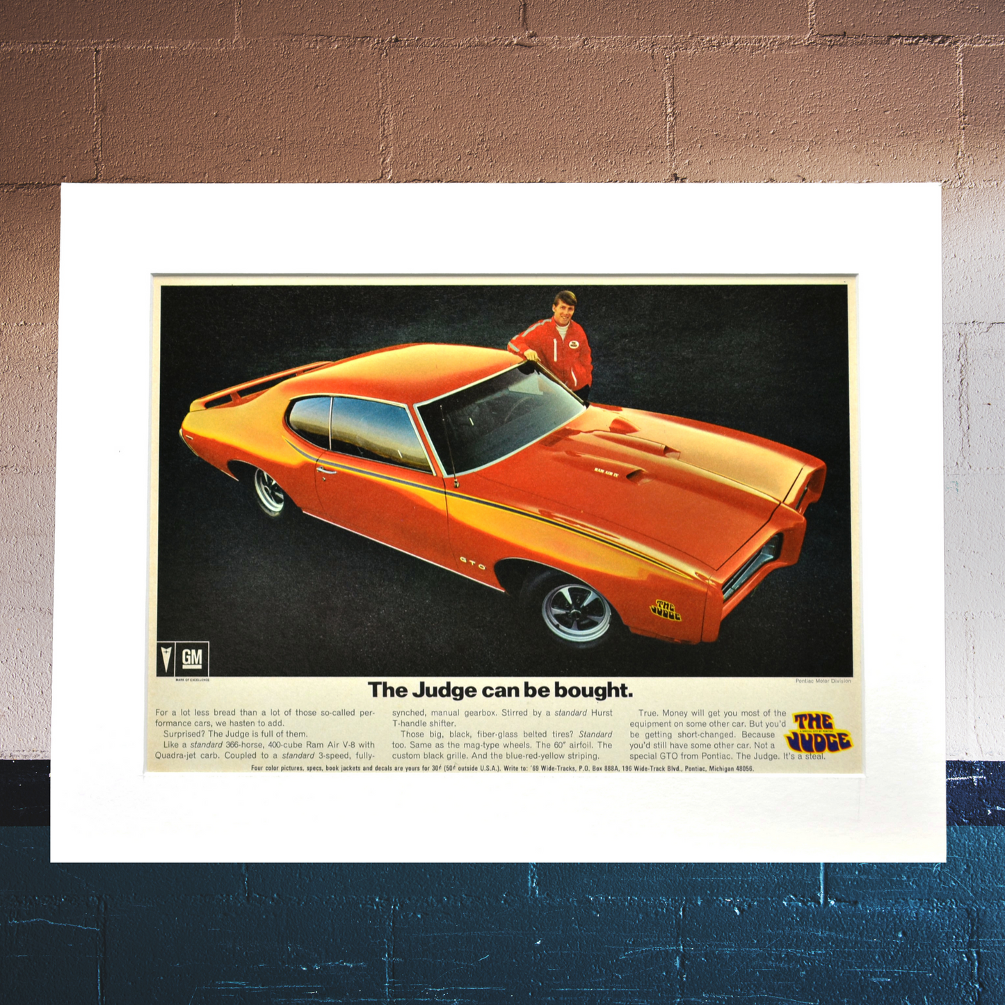 1969 Pontiac GTO Judge Vintage Print Ad 1