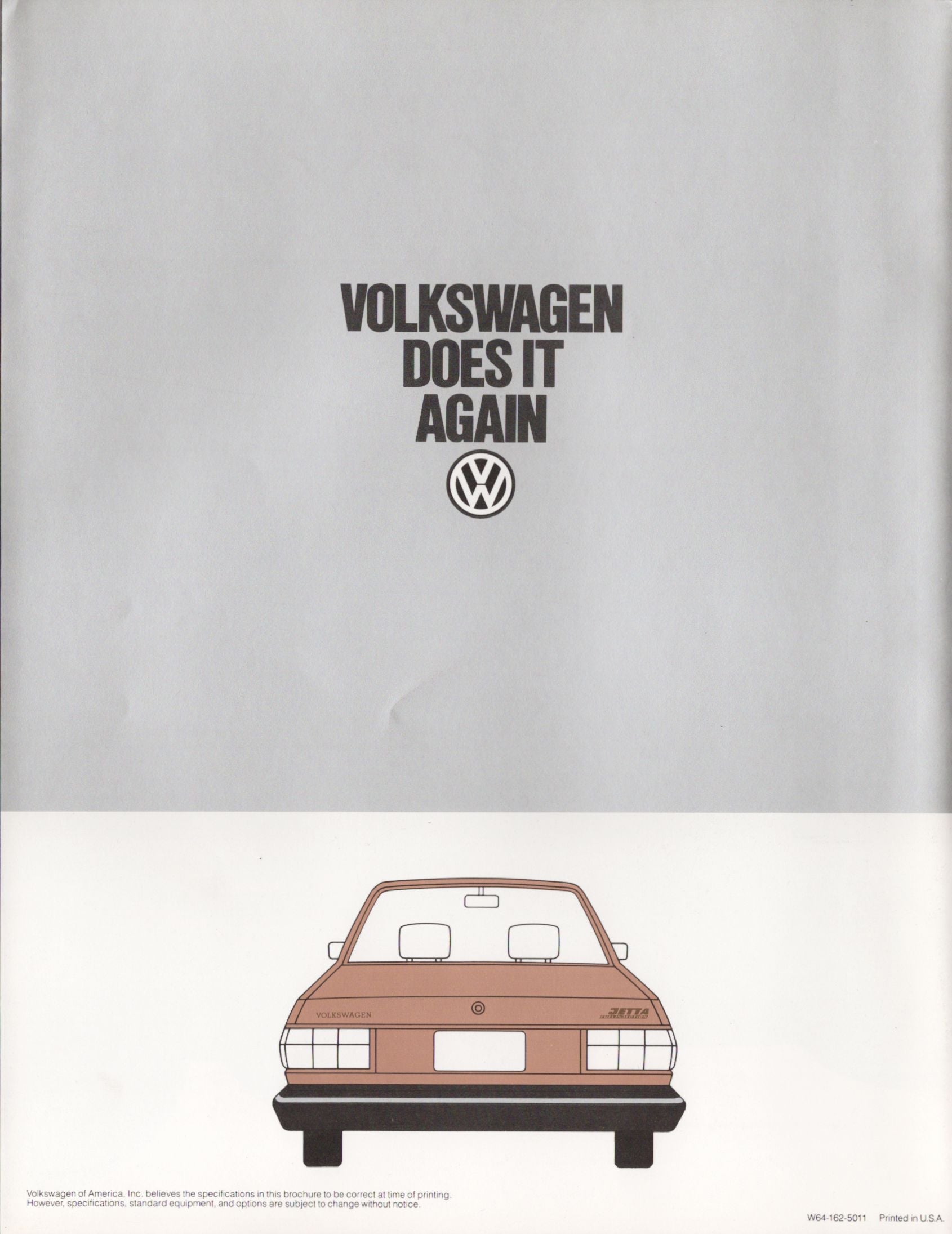 Volkswagen Special Edition Jetta original sales brochure back cover