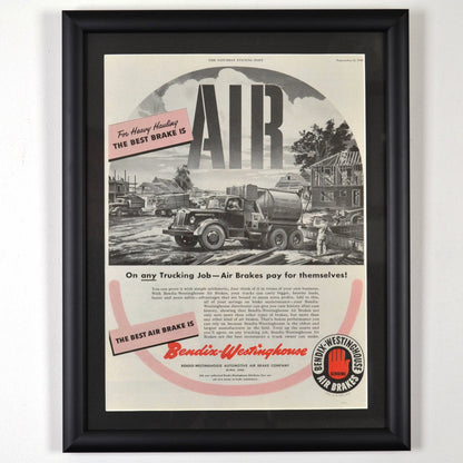 Vintage Truck Print Ad: 1940s Classic (Wall Art). framed