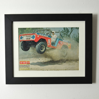 Framed Ford Bronco Off-Road Print – Hot Rod Magazine 4x4 Racing Wall Art
