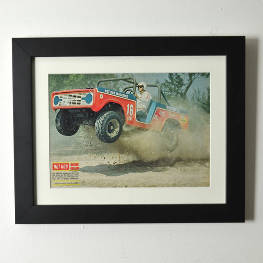 Framed Ford Bronco Off-Road Print – Hot Rod Magazine 4x4 Racing Wall Art