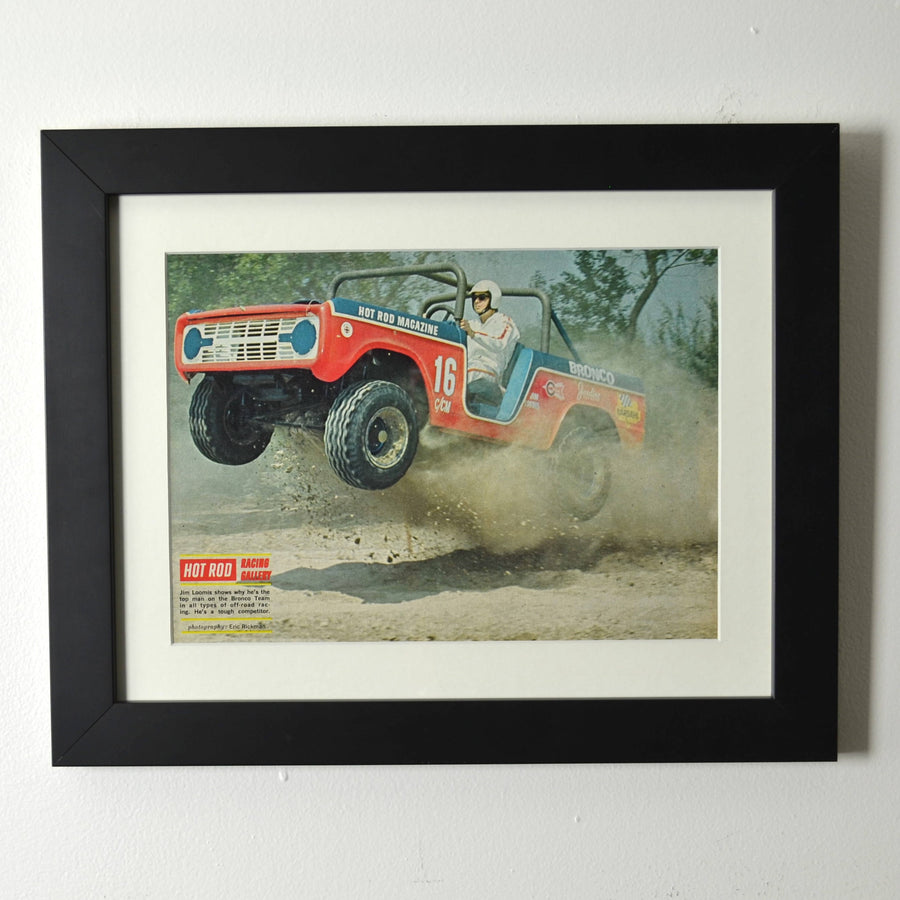 Framed Ford Bronco Off-Road Print – Hot Rod Magazine 4x4 Racing Wall Art