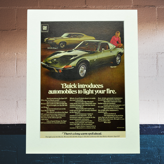 1969 Buick GS 400 & Opel GT Vintage Print Ad