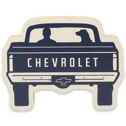 Chevrolet Truck And Passenger Dog Chunky Wood Wall Decor