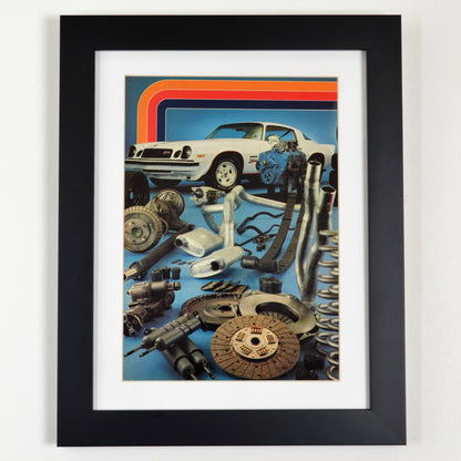 1977 Chevrolet Camaro classic car print ad, framed