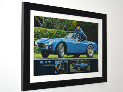 1962 Carroll Shelby Cobra retrospect vintage print framed 15x20 side view